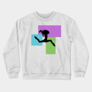 Dancing Silhouette with Coloured Rectangles Crewneck Sweatshirt